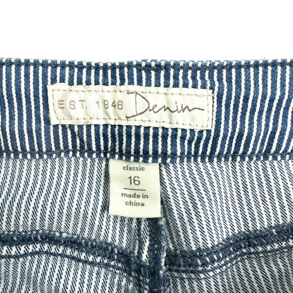 Blue and White Striped Women Jeans - Picture 4 of 5